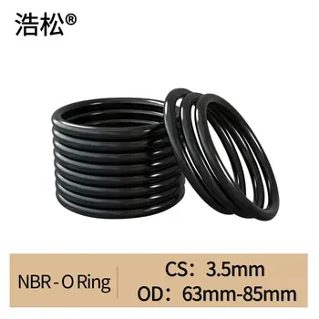 10pcs NBR O пръстен печат CS 3.5mm OD 63mm ~ 85mm Spacer масло съпротива шайба кръгла форма черен нитрил бутадиен каучук