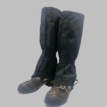 1 чифт водоустойчиви дишащи носими на открито ски катерене туризъм сняг крак гети обувка покрива протектори (черен)