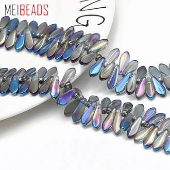 MEIBEADS 20pcs/lot 6*16mm Цветни кристални многостранни листа мъниста за DIY аксесоари за изработка на бижута Ръчно изработена гривна EY6063