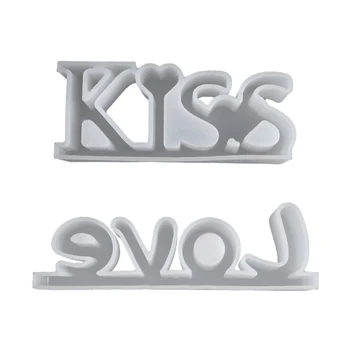 3D любов целувка епоксидна смола мухъл за DIY занаят настолен орнамент бижута вземане инструмент F19D