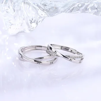 2023 Нов S925 стерлинги сребро Mobius двойка пръстен мъжки и дамски един чифт малък дизайн студент Ден на Свети Валентин подарък занаятчийски