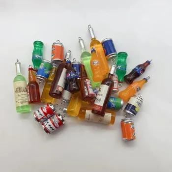 10pcs смола висулка чар мини напитка бутилка форма висулка DIY бижута вземане обеци, колиета, гривна аксесоари