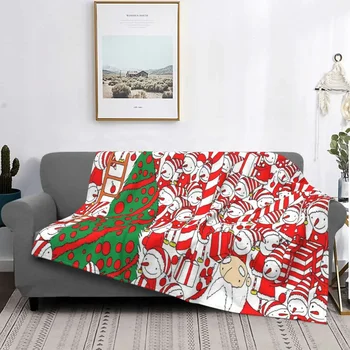 Коледа Санта Гном каре одеяло корал руно плюшени летни многофункционални топло хвърлят одеяло за дома спалня килим парче