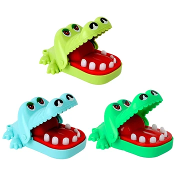 за крокодил ухапване пръст забавна игра декомпресия играчка ключодържател синьо зелено Йело