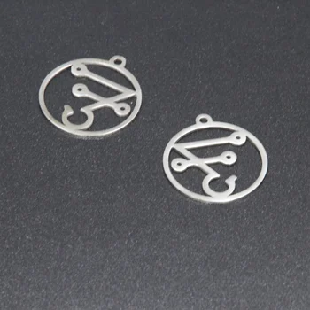5pieces / партида Херувим символ чар ангел от неръждаема стомана висулки DIY за изработка на бижута 25mm