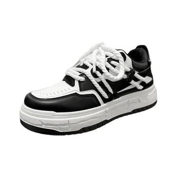 Мъжки вулканизирани обувки Low Top Fashion Platform Sneakers Lace-up Skateboard Shoes Мъжки обувки Маратонки Мъжки обувки на платформа