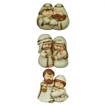 Светото семейство фигурка подарък декоративни Рождество Христово комплект за маса шкафове десктоп