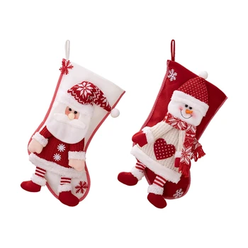 Коледни чорапи Бонбони Чорапи Коледа Начало декор Подаръчни торбички Коледно дърво висящи Prnaments Лесно инсталиране