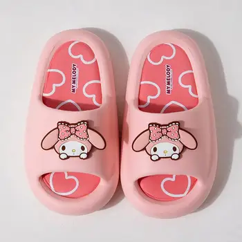 Аниме серия Sanrio дете лятна чехъл сладък цинаморол Kuromi мелодия баня удебелени без хлъзгане дома карикатура бебе момичета чехли