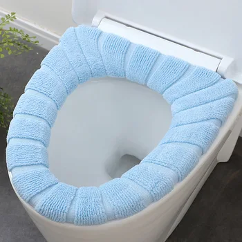 Зимна топла тоалетна седалка Cover Waterpoof Soft Closestool Mat Подложка за баня О-образна тоалетна седалка Биде тоалетна корица аксесоари