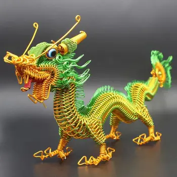 1pcs занаятчийски алуминиева тел китайски дракон модел DIY китайски стил декорация орнаменти за декорация на работния плот творчески подарък