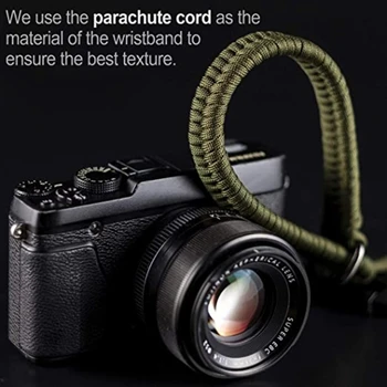 Каишка за камера Каишка за китката на камерата Ръкохватка Паракорд плетен маншет за Pentax за Panasonic DSLR камера въже