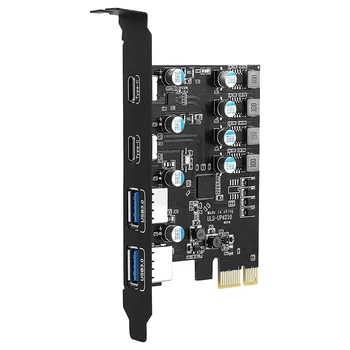 4 порта PCIE към USB 3.0 разширителна карта PCI Express адаптерна карта за настолен компютър, поддръжка на Windowsxp / 7/8/10