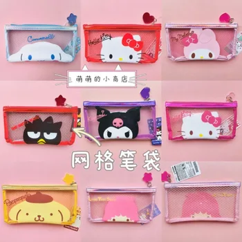 Sanrio Hello Kitty Cinnamoroll аниме карикатура PVC молив чанта студент жените преносими водоустойчив грим канцеларски чанта за съхранение