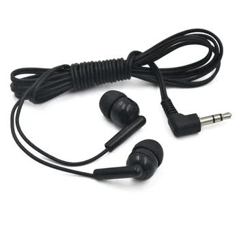 300pcs черен 3.5mm щепсел в ухото слушалки кабелни спортни слушалки за смартфон MP3 PC лаптоп таблет стерео слушалки