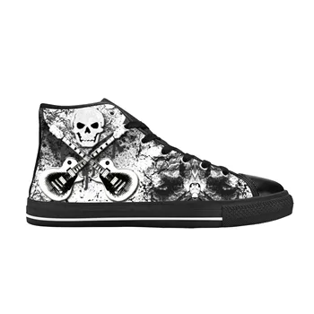 Hot Rock N And Roll Rock Band Music Singer Guitar Casual Cloth Shoes High Top Comfortable Breathable 3D Print Men Women Sneakers