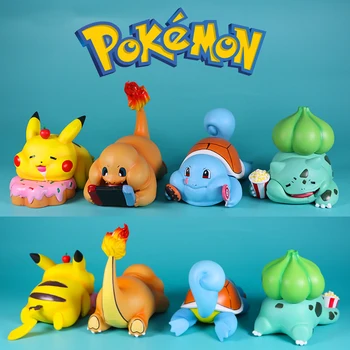 TAKARA TOMY Истински Pokemon сладък Kawaii Pikachu келеш кукла подаръци играчка модел аниме фигури събират орнаменти