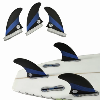 UPSURF FCS 2 Fins M Tri Fins Фибростъкло Surfboard Fins Double Tabs 2 Сърф Thruster 3 Fins (размер G5) Quillas Surf Fins