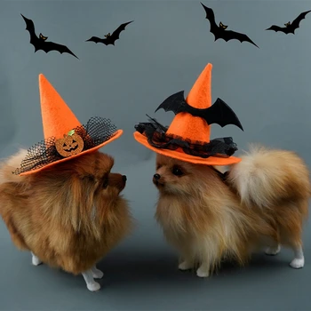 Куче котка кученце Хелоуин стил Хелоуин куче шапки удобни и кожата приятелски косплей декорация куче шапка