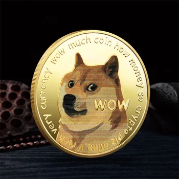 Dogecoin BTC MeMe специално издание монета фигура Уау до Луната LFG 4 см метал сладък куче модел отпечатани сувенирни подарък играчки за момчета